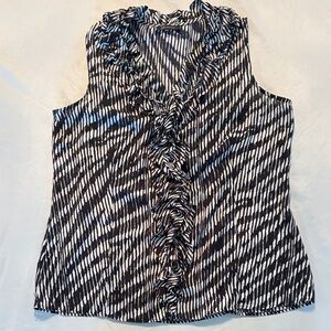 Anne Klein Ruffle-Front Sleeveless Blouse